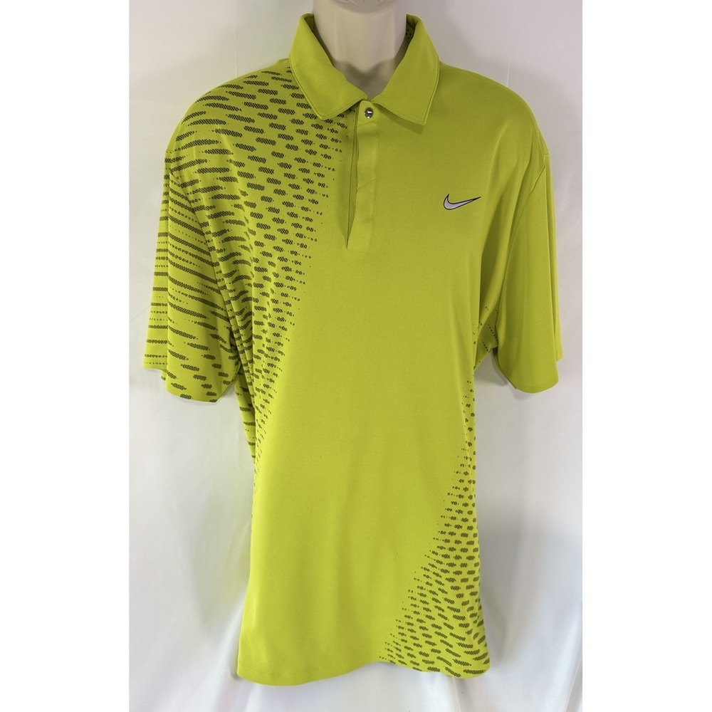 Tiger Woods Collection Nike Golf Polo Shirt XXL Nike Yellow/Green Dri Fit